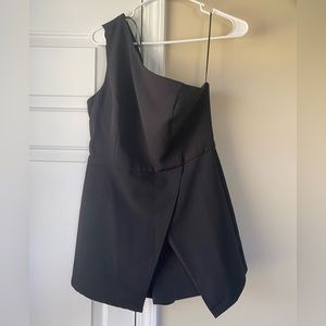Black one shoulder romper